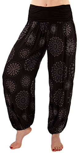 FASHION YOU WANT Damen Hose Pumphose Sommerhose großes Paisleymuster Größe 34/36 bis 48/50 verfügbar Leichte Haremshose