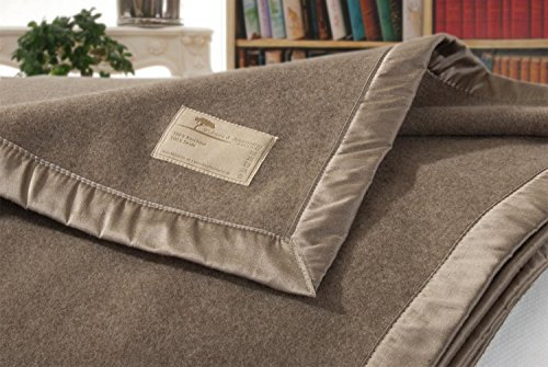 Wohnen & Accessoires GmbH & Co. KG Kaschmirdecke, Wolldecke aus 100% Kaschmir Amalfi grau-braun 150x220cm Seidenband