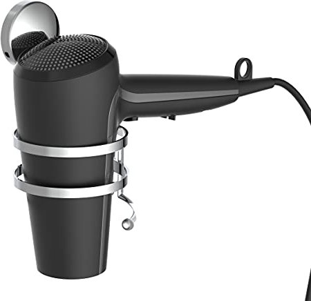 EISL BA0201 Fönhalter ohne Bohren, Fönhalterung Badezimmer, Haartrocknerhalter zum Kleben, Halterung, Wandhalterung Haartrockner, Badaccessoires Fön, Chrom