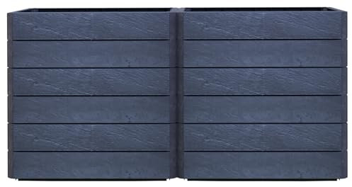 Garantia Ergo Vario 2 Hochbeet Stone, inkl. Flora Wassersparsystem - Blumentopf, Hochbeete für Garten, Pflanzkübel Groß Außen, Blumenkasten, Blumentopf Hoch, Blumenkübel, Blumenkübel Outdoor