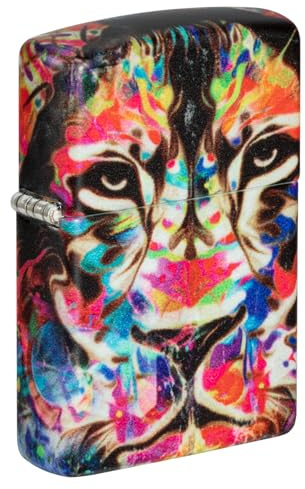 Zippo Sturmfeuerzeug - Lion, 540°, Color Image - Nachfüllbar - Wiederverwendbar - Windfestes Design - Geschenkbox - Made in USA