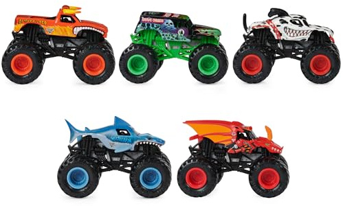 Monster Jam, Pit Party - Paquete de 5 camiones monstruos a escala 1:64, juguetes para niños y niñas a partir de 3 años