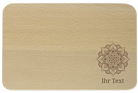 Brotbrett Blume personalisiert, Holz graviert, mit Wunschtext | Frühstücksbrettchen mit Blumen-Motiv und Namen – Geschenk für Frauen, zum Muttertag oder Einzug