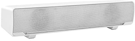 Zunate 3D Stereo Soundbar - Portable USB Wired 3.5mm Soundbar for Desktop, Laptop, TV, Smartphone, Tablet PC (White)