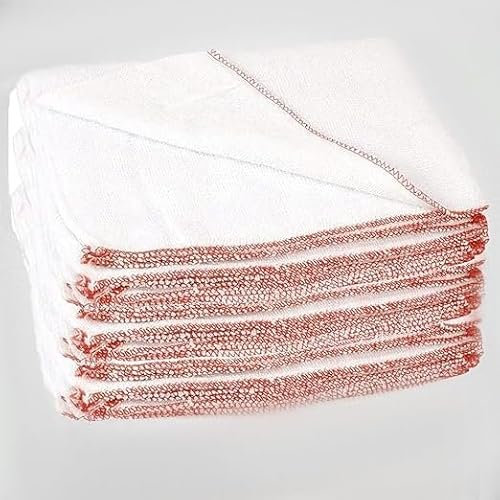 100% Soft Cotton Extra Large Double Layered Super Jumbo Cleaning Dish washing up Cloths 40x50cm Premium Quality Pack of 10 to 100 (20, White)