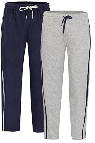 Men’s Loungewear Pants, 2 Pack, Casual wear, Nightwear, with side pockets -Sizes UK - S to 5XL
