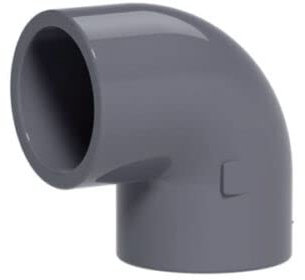 PVC Grey Metric Plumbing Fittings Pipe Tubing for Aquarium Fish Tank Pond Solvent Weld Plumbing Connectors (90 Degree Elbow, 25mm)