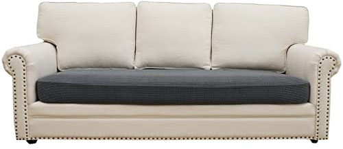 Eismodra Sofabezug,Sofa Überzug 3 Sitzer,Stretch Sitzkissenbezug,Couch Überwurfdecke Sofaschoner Sofaüberwurf,Elastischer Bezug Cover für L Form,Dunkelgrau,Länge 165-200cm(1 Stück)