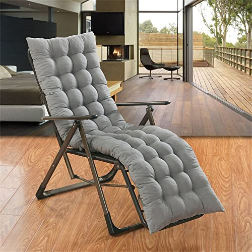 Morbuy Espesar Cojín para Tumbona de Jardín, Suave y Cómodo Cojín Reclinable Colchoneta Tumbona Exterior Ideal para Sala de Estar Tumbonas, Sillas y Hamacas (53x53cm,Gris)