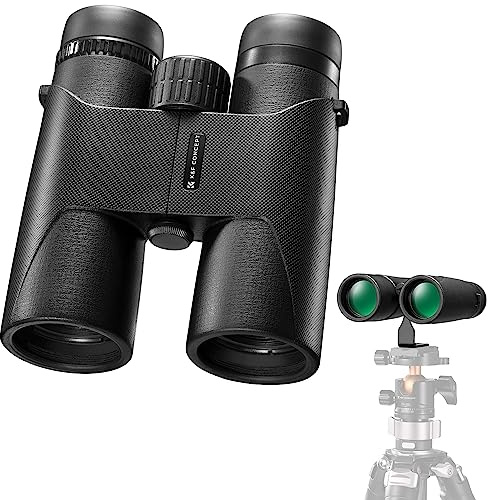K&F Concept Fernglas Erwachsene 10 * 42 HD Ferngläser Schwarz BAK4 mit Stativumbauhalterung für Vogelbeobachtung, Jagd, Wandern, Sightseeing