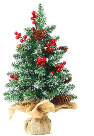 künstlicher Weihnachtsbaum 45cm Kleiner Weihnachtsbaum, Grün Mini Weihnachtsbaum PVC Christbaum Kleiner Christbaum Beleuchtet Modellbäume Kunstbaum Weihnachtsschmuck Desktop Dekor