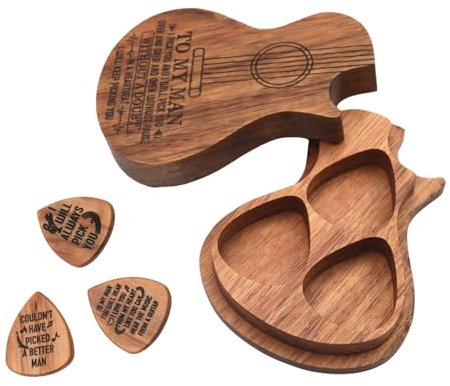 Gitarren Plektrenkoffer Plektrenhalter Mit Plektren Aus, Gitarren Picks Halter Plektren Set, Plektrenkoffer Box Geschenk Für Papa, Ehemann, Freund, Sohn, Freunde