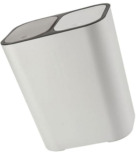 DEARMAMY Cubo De Basura Doble Con Compartimentos De 2 Secciones Para Cocina Contenedor De Residuos Secos Y Húmedos Con Tapa Papelera De Reciclaje Compacta Para Hogar