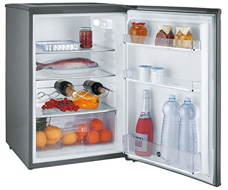 Hoover HOLHS58EXK Undercounter Fridge 55cm larder, Silver, wine rack, silver trims