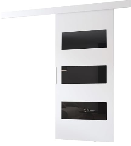 MINIO go for it - Schiebetür Komplettset CLEAN E, 106 cm Breit, Schiebetüren, Wandmontage, Schiebetürsystem, Zimmertüren - Weiss Matt