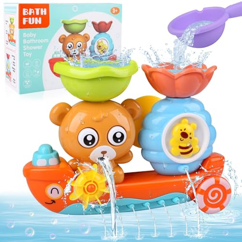 Ezydka Badewannenspielzeug Baby Badespielzeug Wasserspielzeug Kinder Badewanne Spielzeug Bade Spielsachen Bär und Bee, Geschenk für Jungen und Mädchen Geburtstag ab 2 3 4 5 6 Jahre