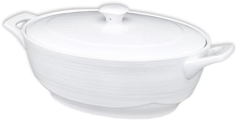 jinsongdafa Oval Casserole Dish Set with Lids, 1800ML French Ceramic Serving Soup Tureen, Chip and Crack Resistant Baking Dish - Microwave, Dishwasher, Oven and Fridge Safe