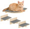 Pawtasy Kletterwand Katzen Katzentreppe Wand 4er-Set Katzen Kletterwand Set Stabiler Katzenwand Naturholz Katzenleiter Katzenwandparkour Bis zu 9.5KG
