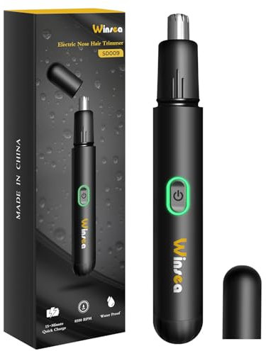 Winsea Präzisions-Nasenhaarschneider, 360° sicheres und effizientes elektrisches Trimmen, USB wiederaufladbar, wasserdicht, für Nase, Ohr, Augenbrauen, Bartpflege