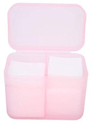 Porta Dischetti di Cotone, Dispenser per Dischetti di Cotone Dischetto per Rimozione Smalto per Unghie Porta Organizer Contenitore con 2 Griglie Scatola Portaoggetti per Nail Art