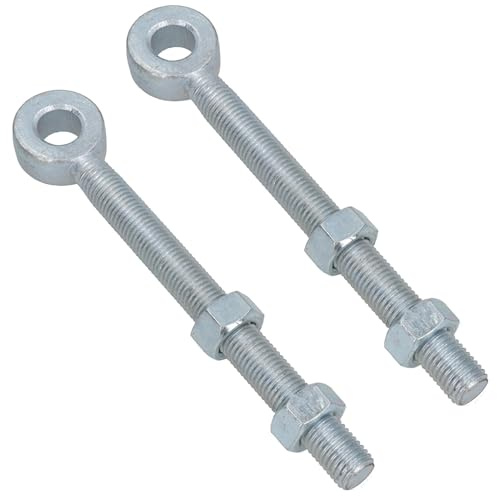 Bisagra de perno de ojo largo para puerta oscilante + tuercas ajustables galvanizadas 20 x 200 mm, 2 unidades