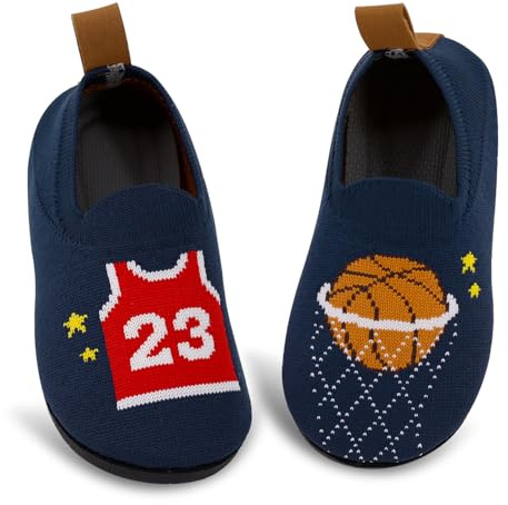 qpyysz Pantoufles pour enfant garçon - Chaussons de gymnastique pour garçon - Pieds nus - Chaussons de maternelle - Pantoufles respirantes et antidérapantes, Basketball., 22.5/23.5 EU Large