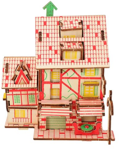 Toyvian 1satz Holz Puzzle Windmühlenhaus Holzmodell Für Kreative Bastelprojekte Einzigartiges Für Zuhause