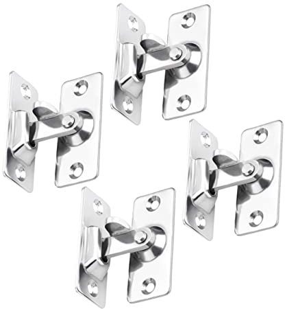 Angoily Lot De 4 Loquets De Porte à 90 Degrés En Acier Inoxydable 304, Serrure De Sécurité Robuste Pour Portes Coulissantes, Installation Facile, Usage Intérieur Et Extérieur