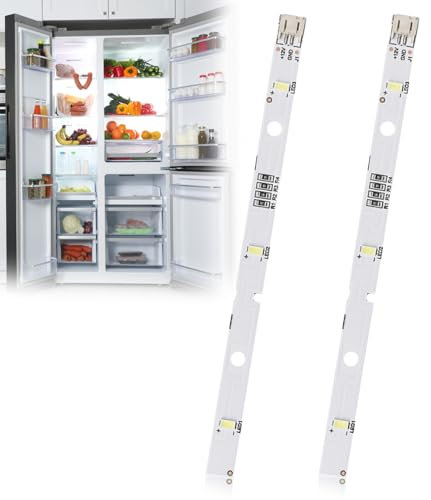 GBULTR Lot de 2 bandes lumineuses LED 12V pour réfrigérateur RONGSHENG/HISENSE/Kenwood, ampoule de remplacement pour modèles E349766, MDDZ-162A, 1629348, KIFF5017, KIFF5020 - Lumière froide 10000K