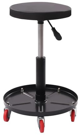 MOMOBC Werkstattsitz, Mechanikerhocker, 136 kg, rollender pneumatischer Rollbrett, Garagen-/Werkstattsitz, gepolsterter rollender Werkstatthocker für die Garage, Werkstatthocker