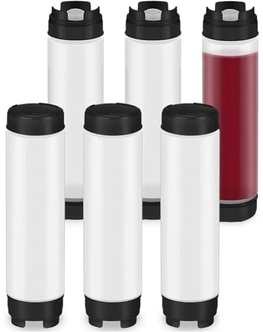 Grnlucja 6 Pcs 16 Oz Condiment Squeeze Bottles Inverted Plastic Squeeze Bottle for Sauces Refillable Tip Large Valve Dispenser