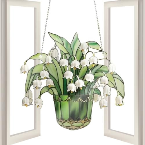 Sun Catchers, finestra interna, acchiappasole giglio della valle, acchiappasole, colori vivaci, decorazioni per finestre interne, esterni, mamma