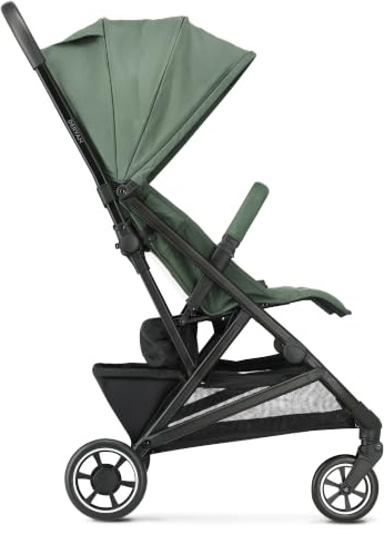 Deryan Easy Travel Buggy - Birth up to 22 kg with Reclining Function - Lightweight & Compact Baby Pushchair (6.5kg) - One Hand Small Foldable, Sun Protection UPF 50+, Large Storage Basket - Green