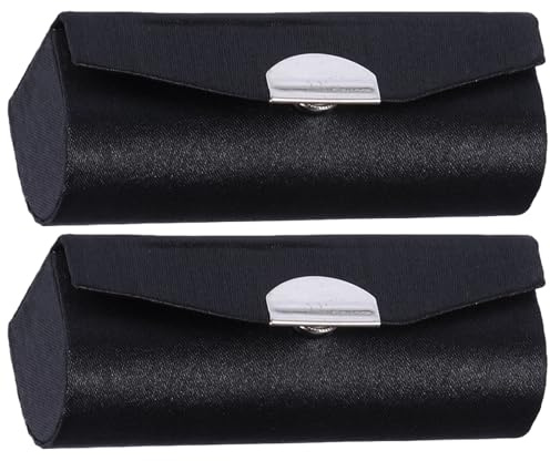 FOMIYES Lot de 2 sacs de rangement pour rouge à lèvres - Noir - Avec miroir - Durable - Résistant aux chocs - Compact - Pour les voyages, le travail et la vie quotidienne