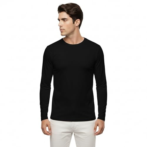 Men's Valueweight Long Sleeve T-Shirt, Classic Crew Neck Cotton Top | Lightweight & Breathable, Soft Casual T-Shirt for Everyday Wear, Running, Hiking, Fishing & Outdoor