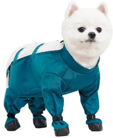 Schmutzabweisende Hosen für Hunde, Anti-Schmutz-Hose für Hunde, Verstellbare Hundeschuhe Pfotenschutz Anti-Schmutz-Hose mit Stiefeln den Winter, Haustierausflug, Schnee, Wandern, ( Dark Green-a, S)