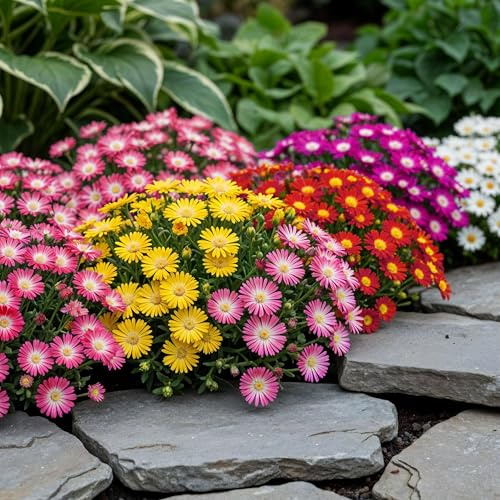 Exotenherz Bodendecker - Delosperma Mix -winterhart - 8er Set - 14cm Topf