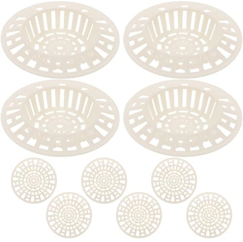 COLLBATH Lot de 10 Filtres d'Évier en Plastique Passoires Cuisine Rondes Panier en Maille Fine Récupérateur de Résidus Alimentaires et Cheveux Compatible Évier et Bonde de Lavabo
