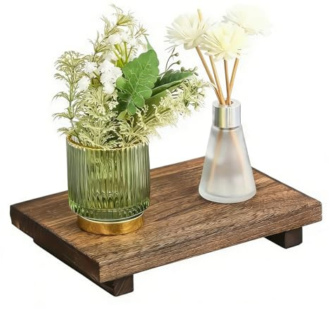 Rustikales Deko-Holztablett, Holz Riser Seifenablage Rustikales Display, Hölzernes Tablett Für Küchenspüle, Waschbecken-Tablett Aus Holz, Für Flaschen Makeup Handtücher Pflanze