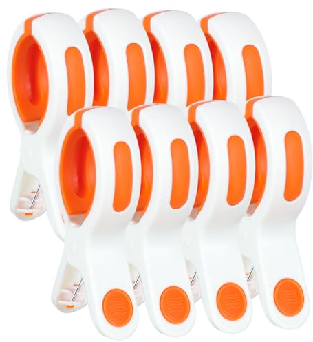 Lot de 8 grandes pinces à serviettes pour chaises longues de plage, coupe-vent, pinces à linge de plage, pinces de serviette de bain, pinces solides pour chaises longues, chaises de piscine, chaise