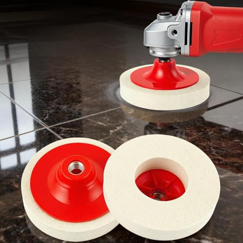 Disco de pulido de fieltro de lana de 115 mm y 125 mm para amoladora angular de rosca M14 para trabajo de vidrio de mármol de acero inoxidable (115 mm)