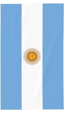 Bandiera argentina con stampa bandiera 1,5 x 0,9 m, bandiera decorativa su un lato per la festa nazionale della cultura all'aperto celebrazione di