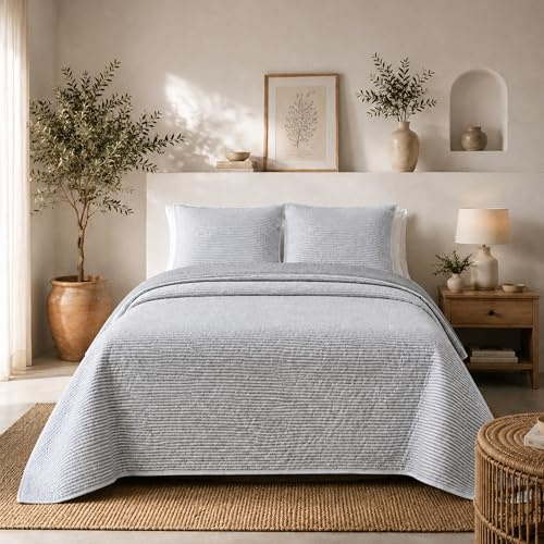 MONTSE INTERIORS Colcha Cama 105/110/120 de Verano Reversible con Cuadrante | Cubrecama Ligero de Microfibra Acolchada para Cama | Bouti | Colcha Suave, Transpirable para Primavera y Entretiempo