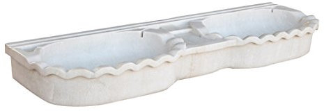 Biscottini Lavandino Rettangolare con Foro di Scarico Classico Elegante Lavello Lavabo Acquaio Arredo Bagno e giardino L130XPR41XH15 CM