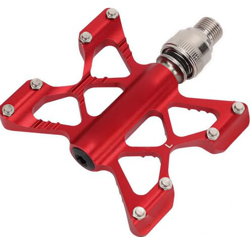 SPYMINNPOO 1 Pair K5 Quick Release Pedals Aluminum Alloy Bearing Pedals for Road Folding Bikes 4 Colors(Red (Boxed))
