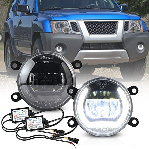 NSLUMO LED DRL Halo Ring Tagfahrlicht Nebelscheinwerfer für Nis/san X-Trail 2007; Xterra 2004-2013 für Subaru Impreza WRX/STI BRZ Legacy LED Frontstoßstange DLR Nebelscheinwerfer E4 Mark