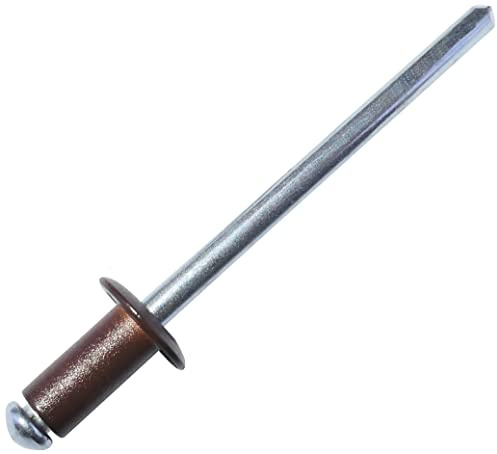 AERZETIX - C57146 - Set di 50 rivetti ciechi Ø4x8mm colore marrone cioccolato RAL 8017 - in acciaio/alluminio - rivetto pop a rottura stelo