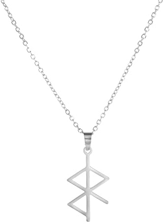 Amaxer Skandinavisches nordisches Runenamulett für Liebes- und Friedenshalskette Wikinger-Runen-Edelstahl-Schmuck-Geschenk-Halskette für Frauen und Mädchen