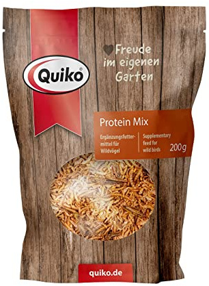 Quiko: Protein Mix 200g Mangime uccelli selvatici Vitamine per uccelli Cibo per uccelli selvatici tutto l'anno Cibo per uccelli selvatici Valida fonte di energia per uccelli da giardino