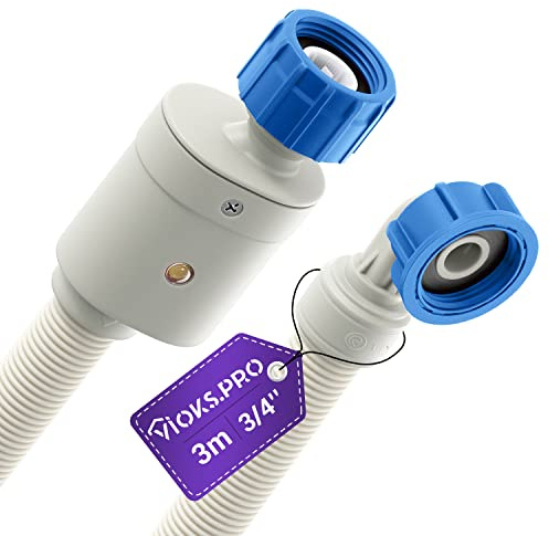 Vioks.pro Wasserstop Waschmaschine Schlauch 3/4 Zoll 3 m 25 °C - Zulaufschlauch Spülmaschine/Aquastop Schlauch Waschmaschine - Waschmaschinen Zubehör - Zulaufschläuche für Waschmaschinen